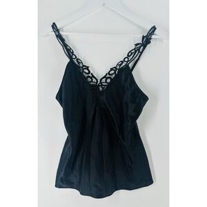 CABERNET Black SLIP Lace Bodice Lingerie Sleepwear 80's 90's Retro Sexy‎ BB23
